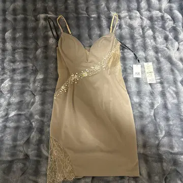 AR ANGEL 베이지 레이스 슬립 드레스 M