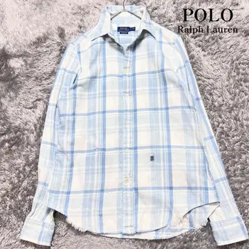 폴로 랄프로렌 데미지 가공 플란넬 셔츠 포니 자수 L 상당 새상품급