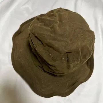 빈티지 바버 사파리 햇 오일 코튼 브라운