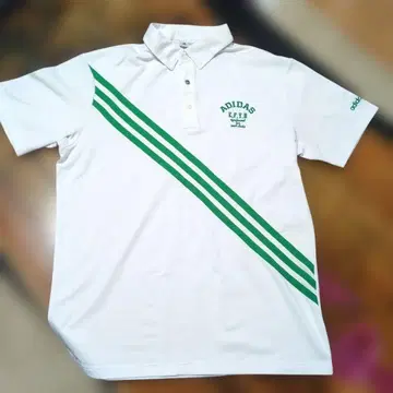 adidas 아디다스 골프 피케 셔츠 O 화이트 그린 새상품급