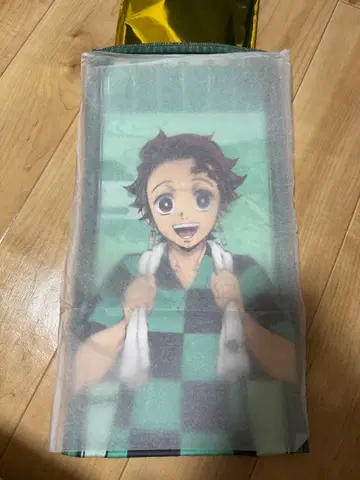 극락탕 콜라보 귀멸의 칼날 탄지로 타월