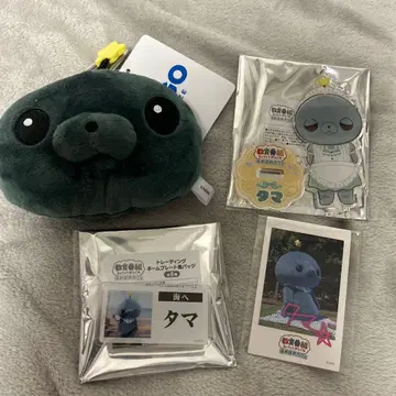 교육 방송 타마 봉제 인형 아크릴 스탠드 배지 폴라로이드 4점 세트