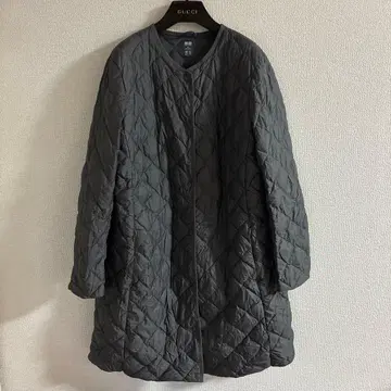 유니클로 울트라 라이트 다운 롱 코트 노카라 다이아 XL 그레이