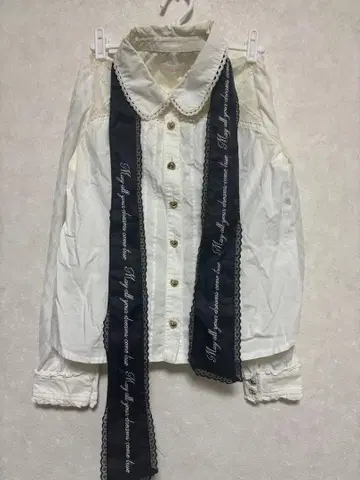 LIZLISA 메시지 리본 블라우스