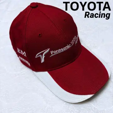 레어 TOYOTA Panasonic 레이싱 캡 빨간색 로고 자수