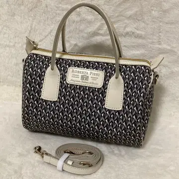 새상품급 로베르타 피에리 미니 보스턴 2way PVC x 가죽 올 패턴