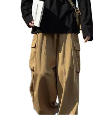 KO ZOON 카고 팬츠 와이드 팬츠 아웃도어 M 베이지 하자품