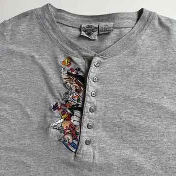 90s 루니툰 캐릭터 자수 헨리넥 롱T XXL