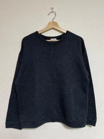 [ 정가 11,990엔 ] 멜란지 플리스 니트 크루넥 맨투맨 새상품급