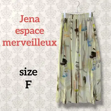 제나에스파스멜베이유 [F] 페인트 와이드 팬츠 허리밴딩 올 패턴 개성