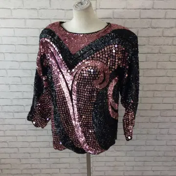 2.10 h944 Iris 스팽글 상의 44 빈티지