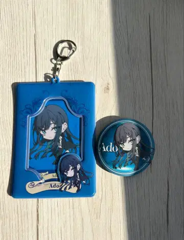 Ado 팝업 잔몽 뽀송 캔뱃지 미니 캐릭터 트레이딩 카드 케이스