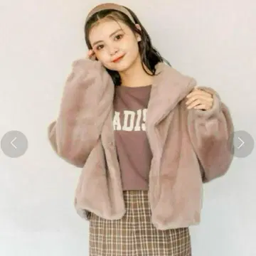 미사용 새상품 올리브데올리브 복슬복슬 퍼 자켓 톤 다운 핑크