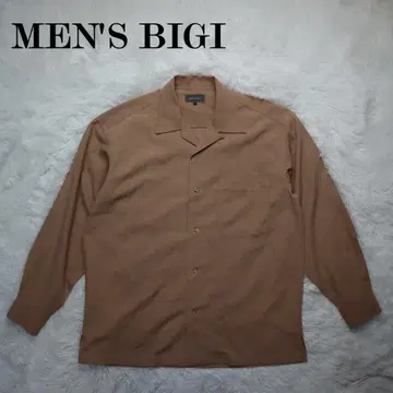 MEN'S BIGI 오픈 카라 셔츠 레이온 혼방 박스 실루엣