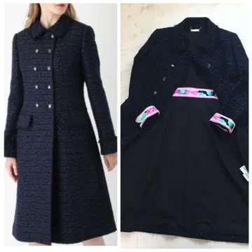 최근 새상품급 LEONARD 레오나르 트위드 코트