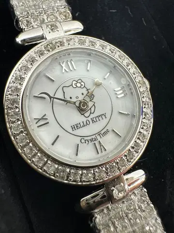 헬로키티 시계 크리스탈 타임 2000 산리오 SANRIO 가동