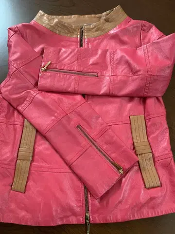 핑크 가죽 자켓 사이즈 2