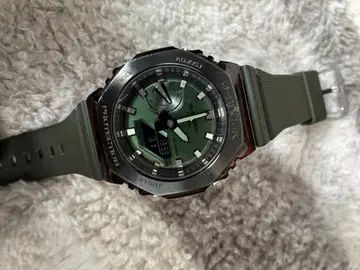 GM-2100 그린 밀리터리 손목시계 디지털 아날로그 교체 벨트 포함