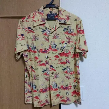 스튜디오 다치산 하와이안 셔츠 돼지 패턴 사이즈 38