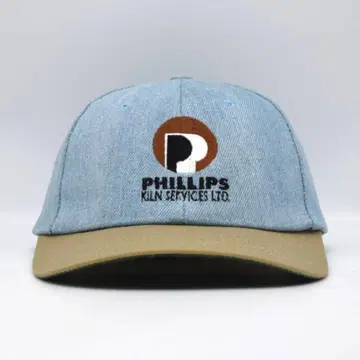 90s USA제 빈티지 필립스 자수 캡 로고 데님 구제 의류