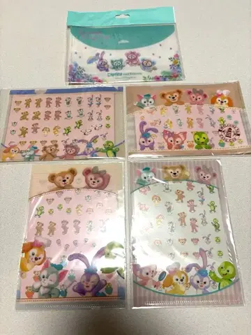 더피 프렌즈 미니 클리어 파일 5개 세트