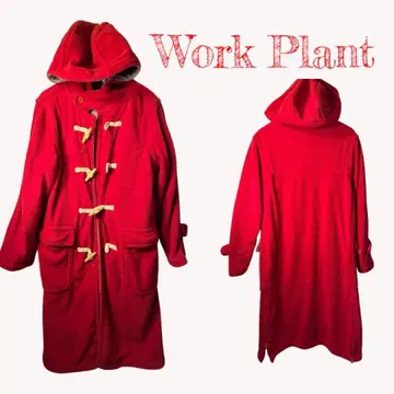 Work Plant 플리스 더플 코트 레드