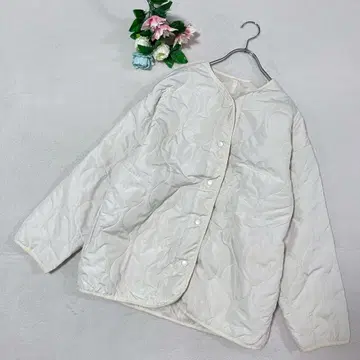 알피에스 [ Free ] 노카라 자켓 퀼팅 스냅 버튼