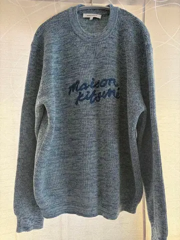 메종 키츠네 블루 니트 스웨터