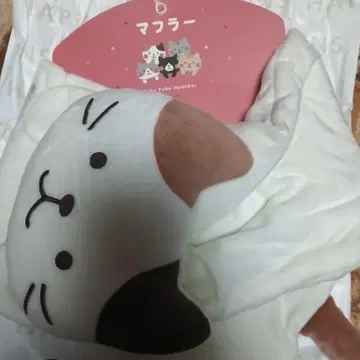 고양이 얼굴 디자인 머플러 약 19x100cm