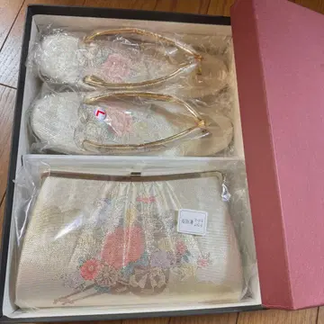 조리 백 세트 골드 포멀 결혼식 기모노 후리소데 호몬기