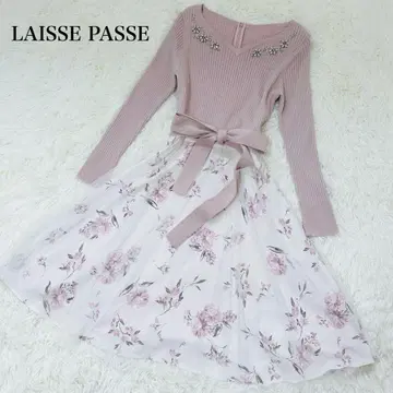 LAISSE PASSE 플라워 튤 도킹 원피스 핑크 S 봄