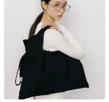 [ PLEATS MAMA ] BIG BOW BAG Black