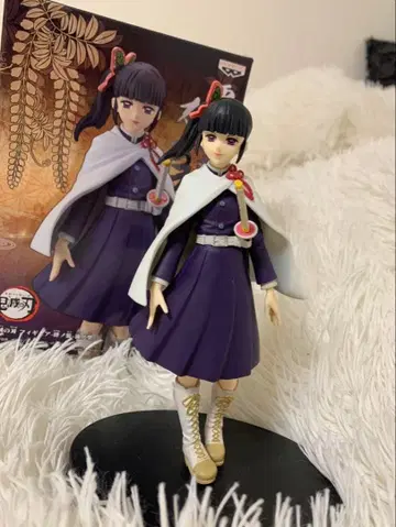 귀멸의 칼날 카나오 피규어 보라색 드레스 망토 포함