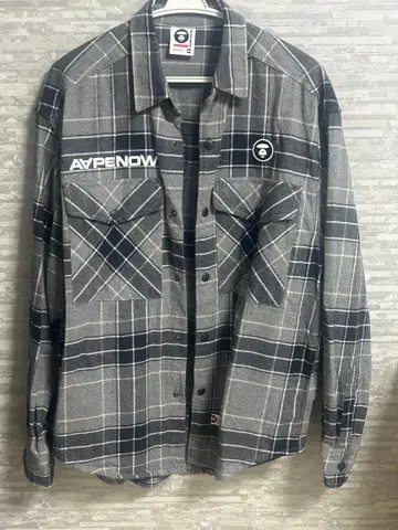 AAPE NOW LONG SLEEVE FLANNELSHIRT(CHECK)