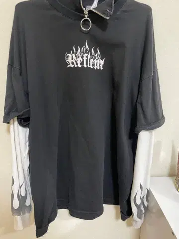 [ REFLEM ] 하프 ZIP 레이어드 풀오버 PO 스웨트 셔츠