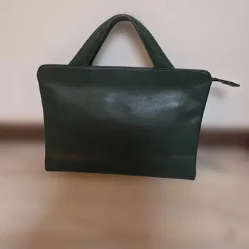 TRION 다크 그린 가죽 비즈니스 백