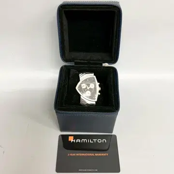 새상품급 해밀턴 벤츄라 크로노그래프 블랙 가죽 H24412732