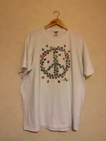 무당벌레 피스마크 T셔츠 90s 아트