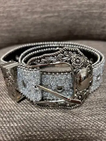 Y2K 웨스턴 벨트 실버