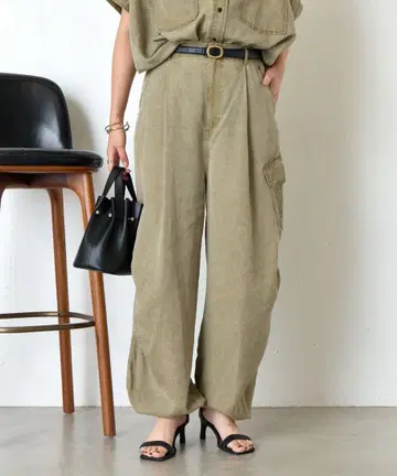 새상품 제나 리오셀 트윌 카고 팬츠 카키