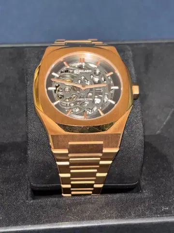 DI MILANO 스켈레톤 로즈 골드 손목시계