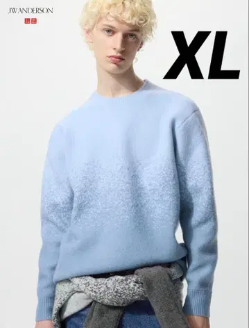 유니클로 x JW 앤더슨 수플레얀 그라데이션 크루넥 스웨터 XL