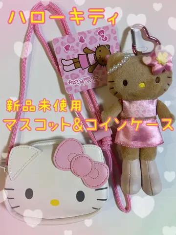 헬로키티 스타일업 마스코트 로프 포함 페이스형 코인 케이스 세트
