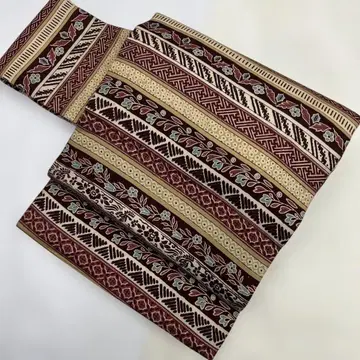 앤티크 기모노 실크 사라사 9치 나고야 오비 레트로