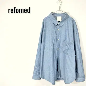 refomed WRIST PATCH WIDE SHIRT CHAMBRAY