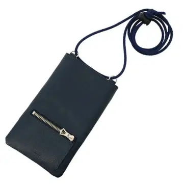 다케오 키쿠치 가죽 스마트폰 파우치 브라이트 블랙