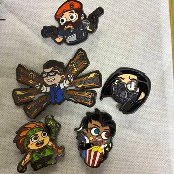 VALORANT 애니메이션 스타일 핀 배지 5개 세트