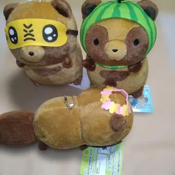 너구리와 여우 봉제 인형 너구리 3종 세트