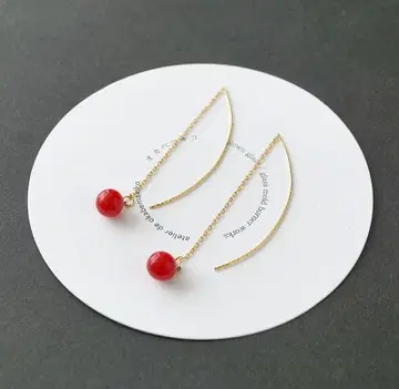 오카베 마키코 음표 귀걸이2 레드