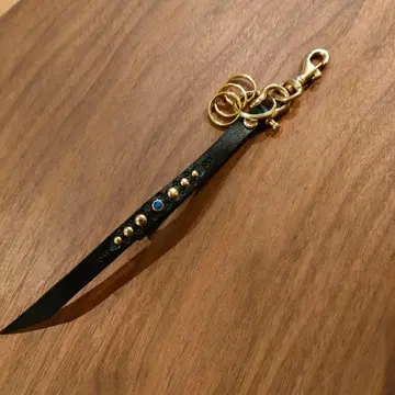 브라스 가죽 놋쇠 스터드 키링 키체인 키링 골드